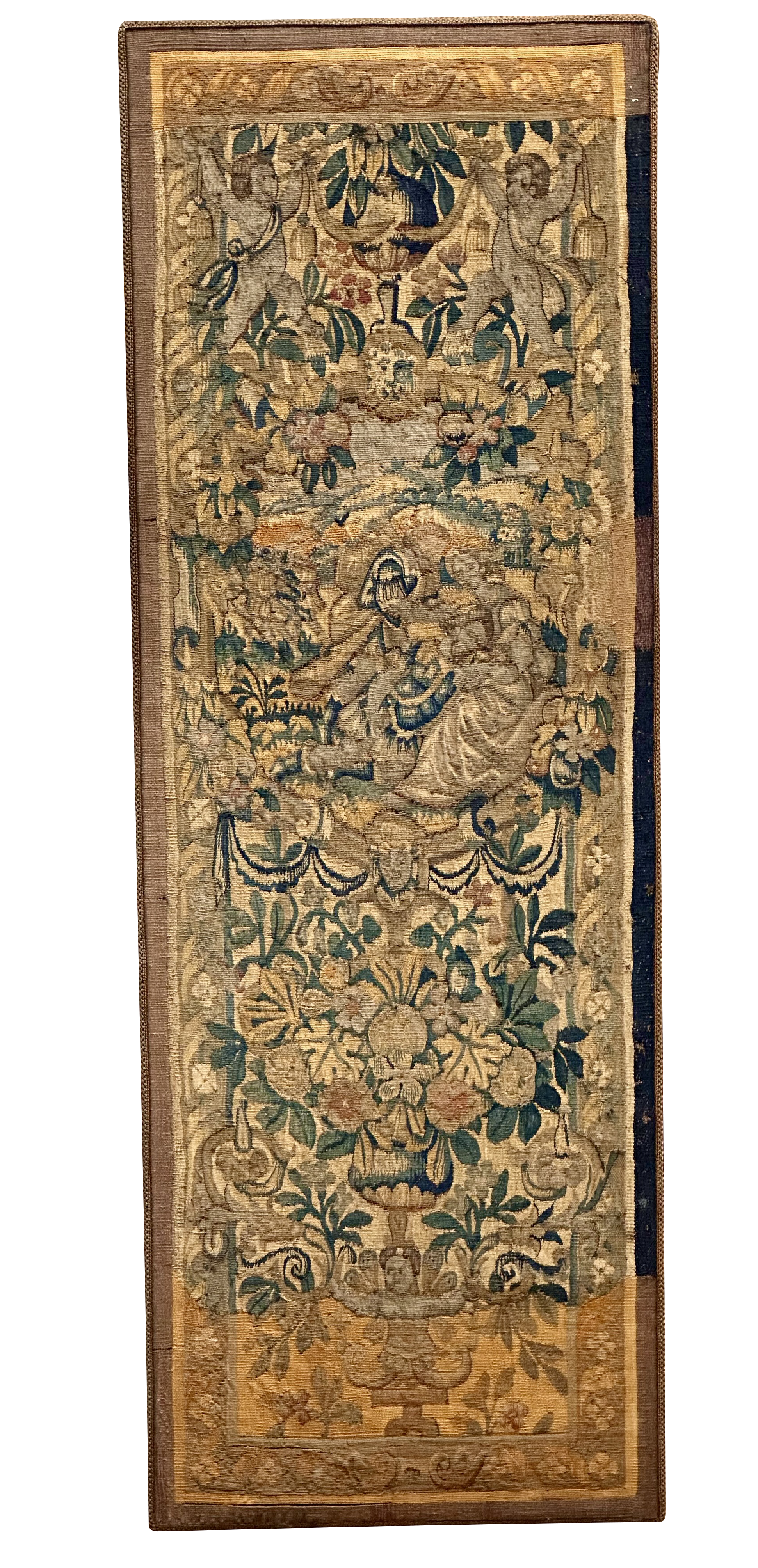 17th Century Flemish Tapestry Panel, mounted