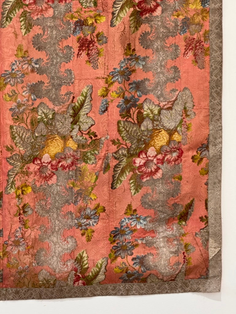 18th Century Italian silk and metallic thread brocade panel