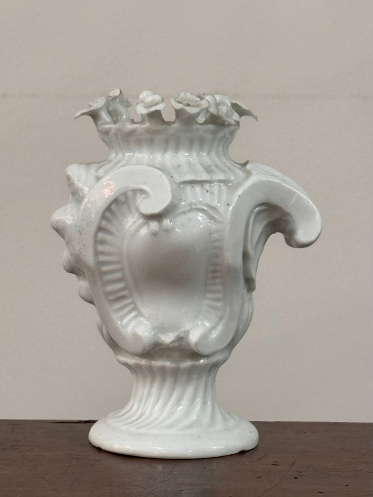 Rare pair of Longton Hall Flower-encrusted vases, c. 1755