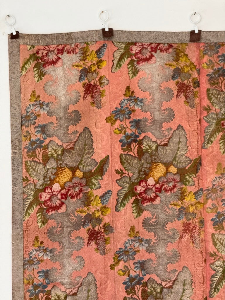 18th Century Italian silk and metallic thread brocade panel