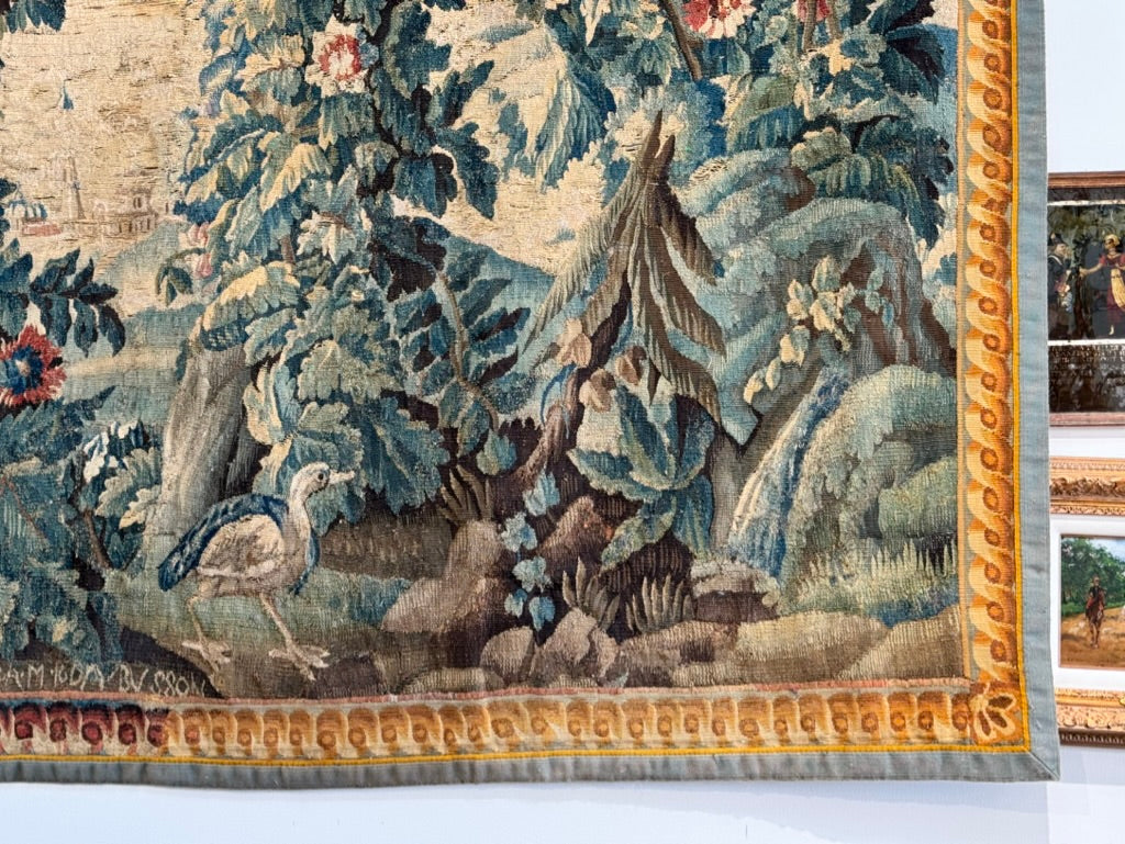 Beautiful Aubusson Tapestry, 18th Century  -  Signed