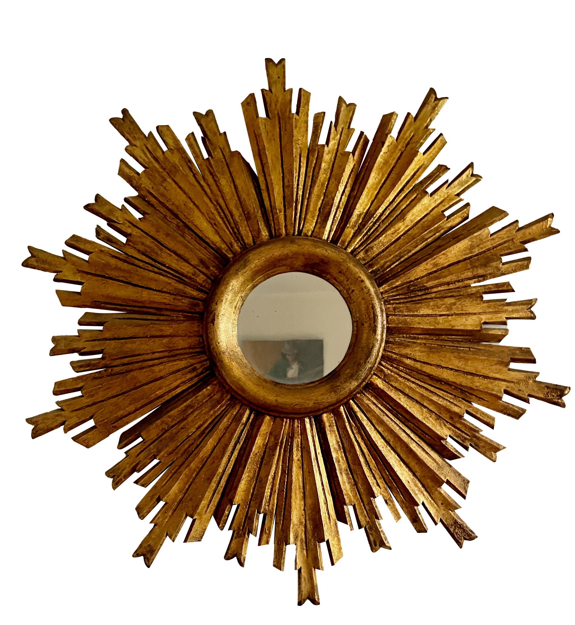 Vintage Carved & Gilded Starburst Mirror