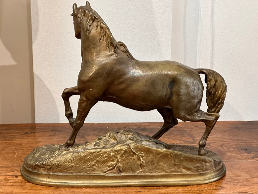 19th Century Sculpture in Gilt Bronze by Pierre Jules Mene