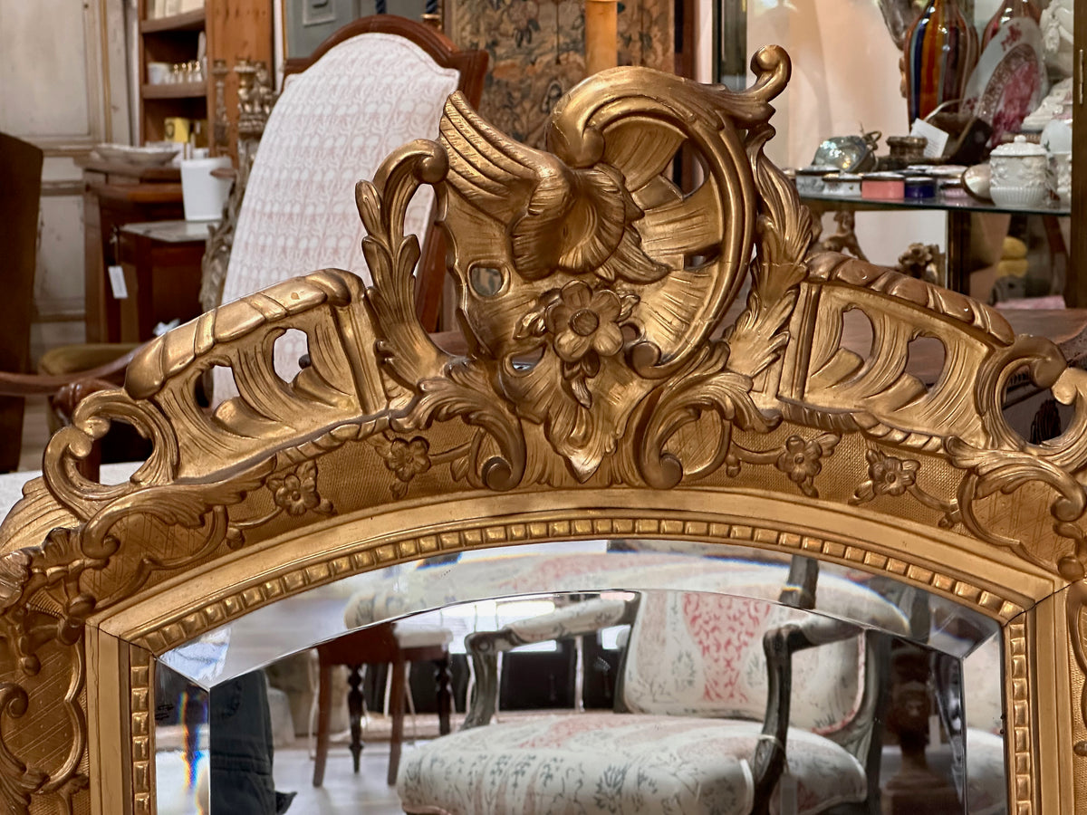 19th Century French Carved, gilded, molded mirror