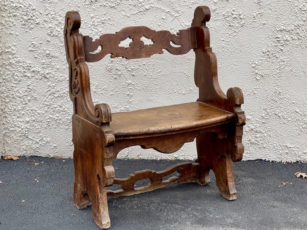 17th Century Spanish Carved Church Bench - Helen Storey Antiques