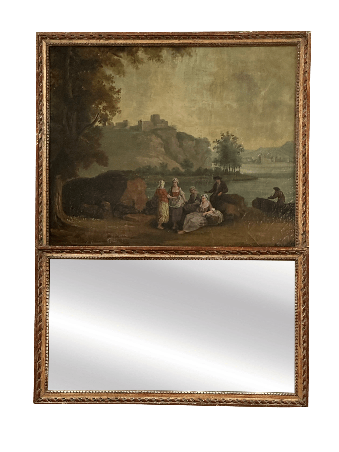 18th-19th Century French Trumeau Mirror, Manner of Vernet