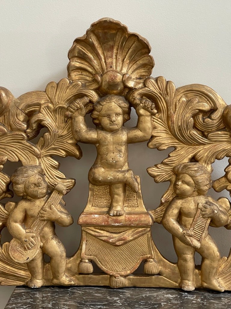 18th Century Carved Boiserie, Three Cherubs - Helen Storey Antiques