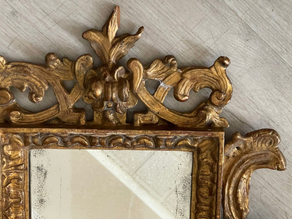 18th Century Carved &amp; Gilded Italian Mirror - Helen Storey Antiques