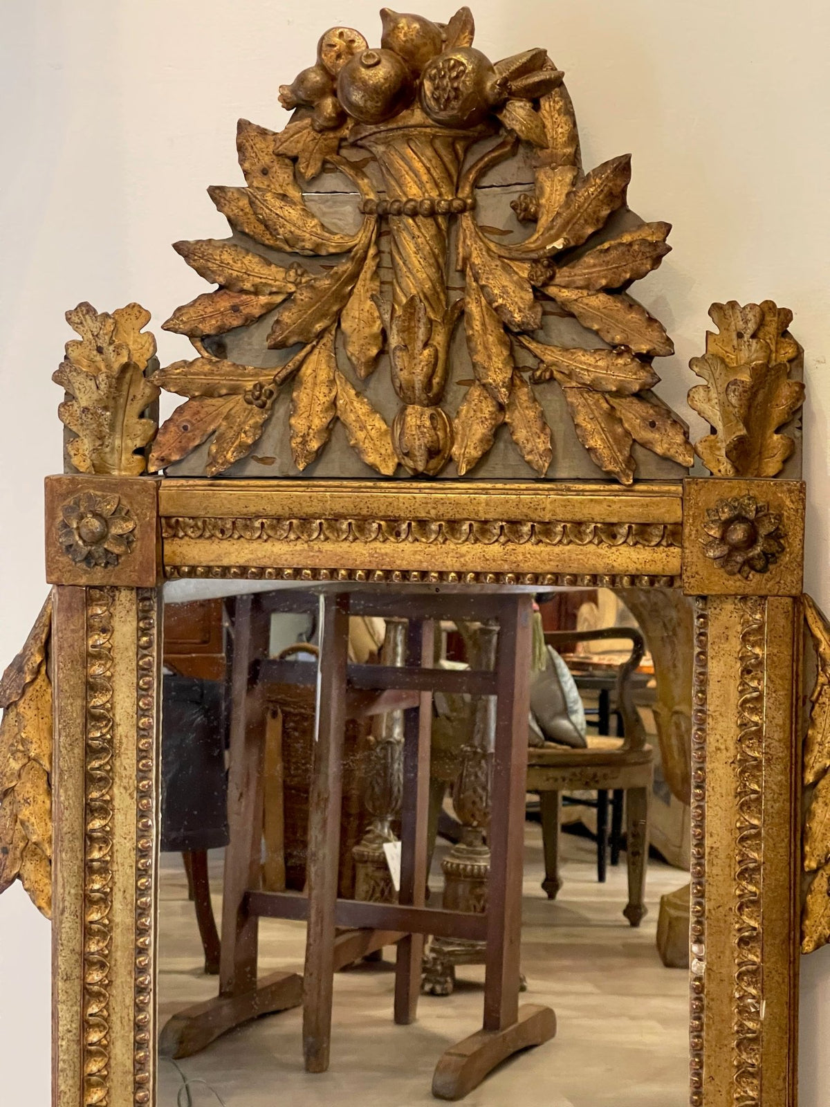 18TH CENTURY FRENCH PROVINCIAL CARVED &amp; GILDED MIRROR - Helen Storey Antiques