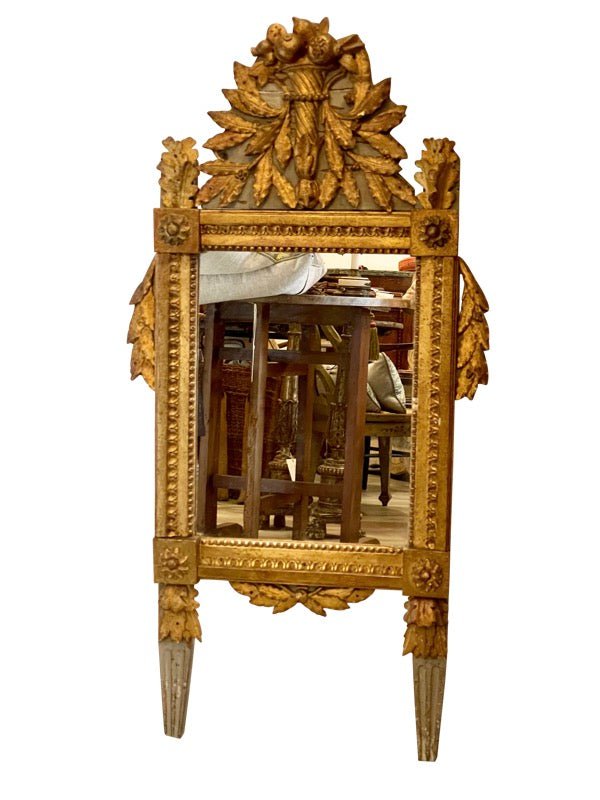 18TH CENTURY FRENCH PROVINCIAL CARVED &amp; GILDED MIRROR - Helen Storey Antiques