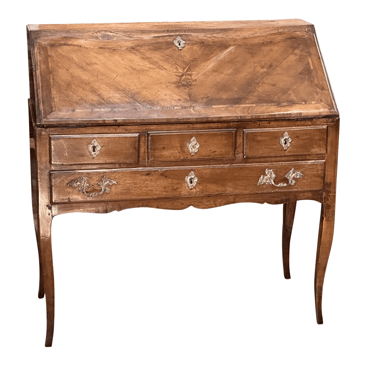 18th Century French Provincial Louis XV Cherry Slant Front Desk - Helen Storey Antiques