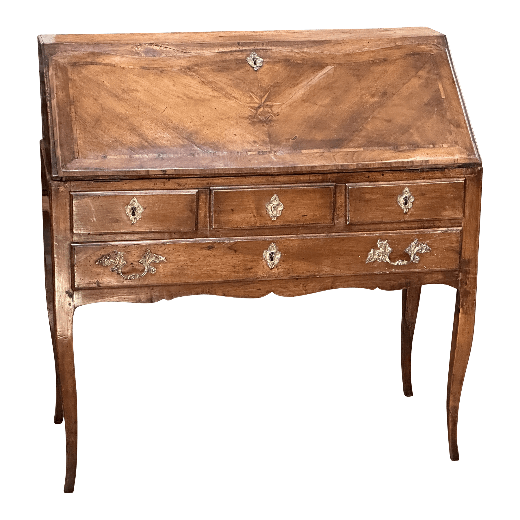 18th Century French Provincial Louis XV Cherry Slant Front Desk