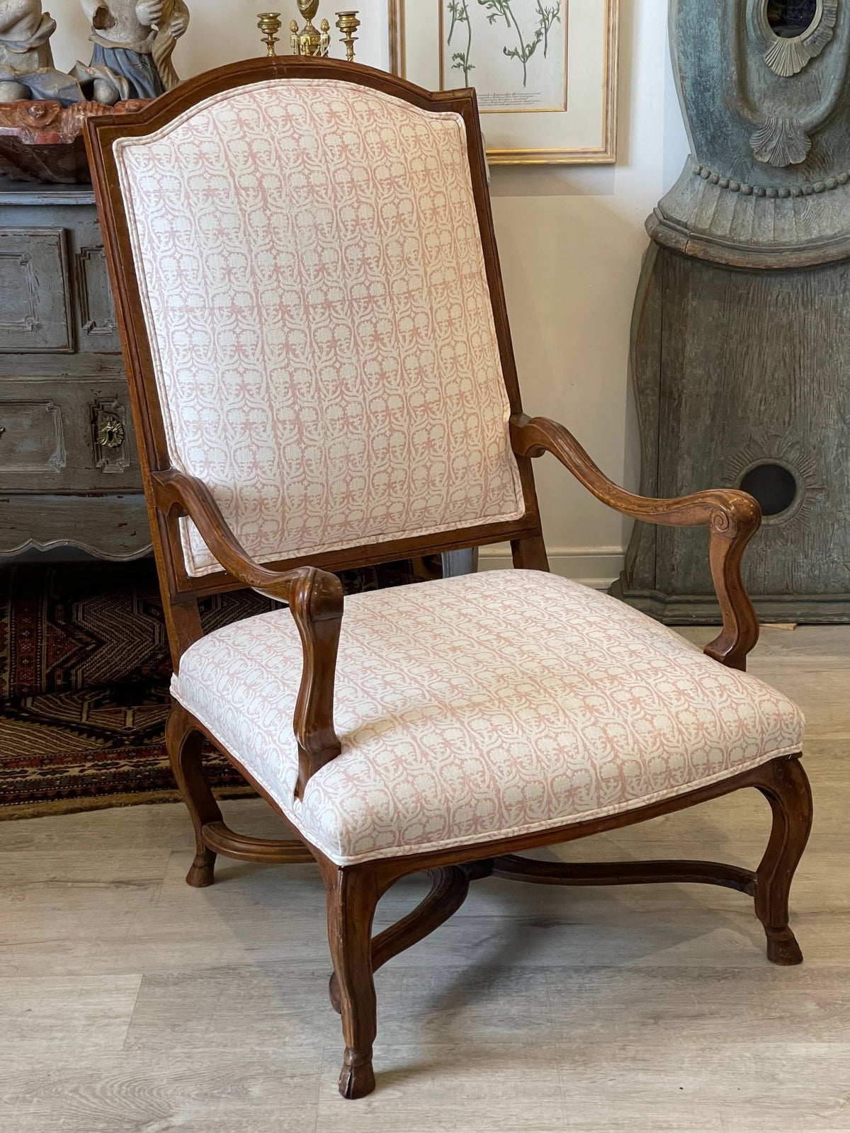 18th Century French Provincial Walnut Fauteuil a la Reine Arm Chair - Helen Storey Antiques