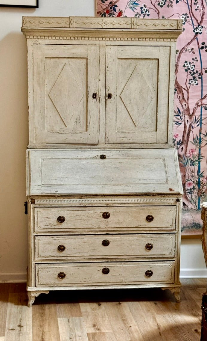 18th Century Gustavian period secretary desk and bookcase - Helen Storey Antiques