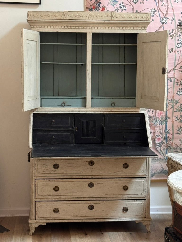 18th Century Gustavian period secretary desk and bookcase - Helen Storey Antiques