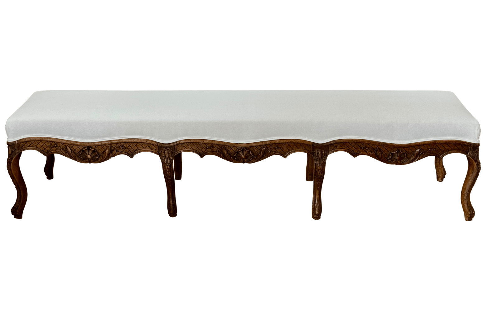 18th Century Louis XV Carved Beechwood Bench