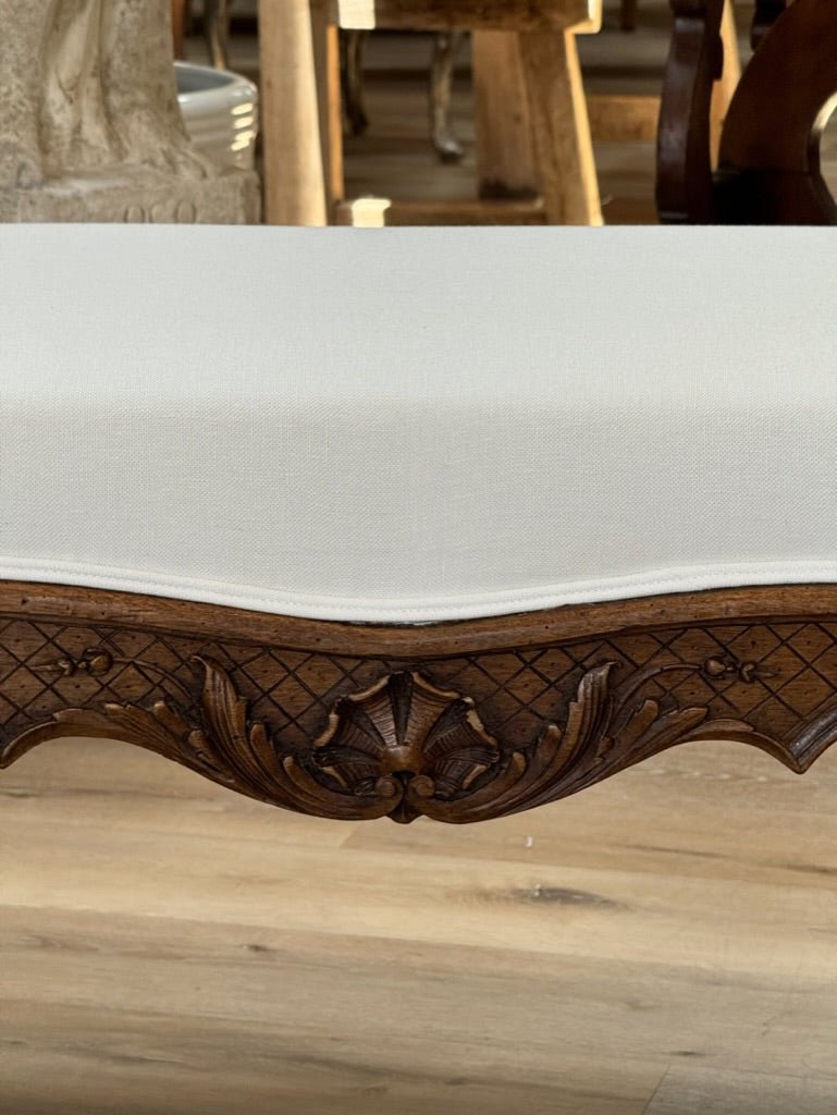 18th Century Louis XV Carved Beechwood Bench - Helen Storey Antiques