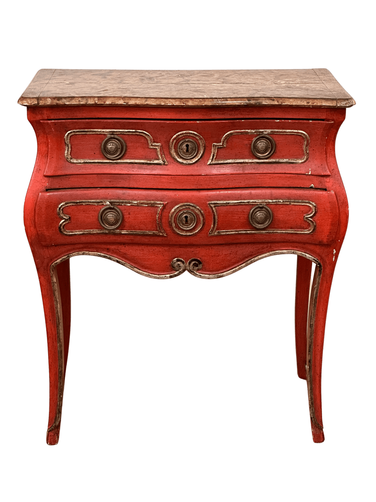 18th Century Louis XV Commode with Faux Marble Top - Helen Storey Antiques