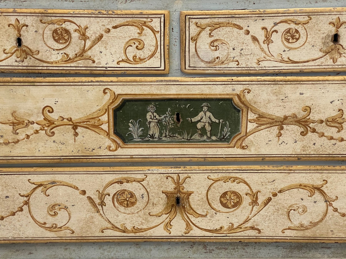 18th Century Painted Italian Neoclassical Two - Drawer Commode - Chinoiserie - Helen Storey Antiques