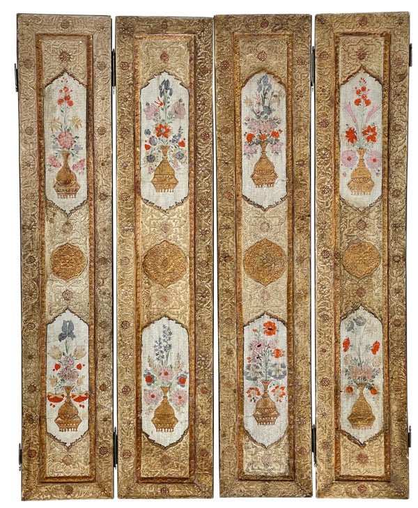 18th Century Painted Panels, Gilt and Polychrome Screen