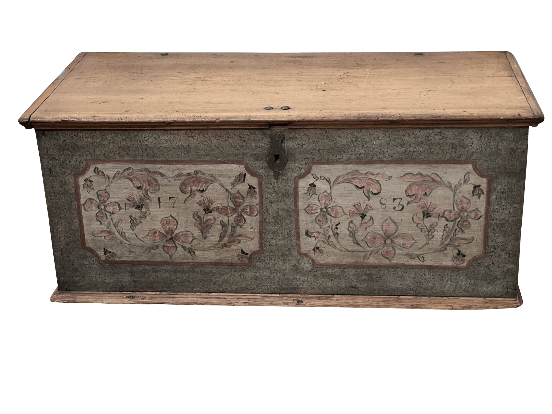 18th Century Polychrome Floral Painted Pennsylvania Blanket Chest