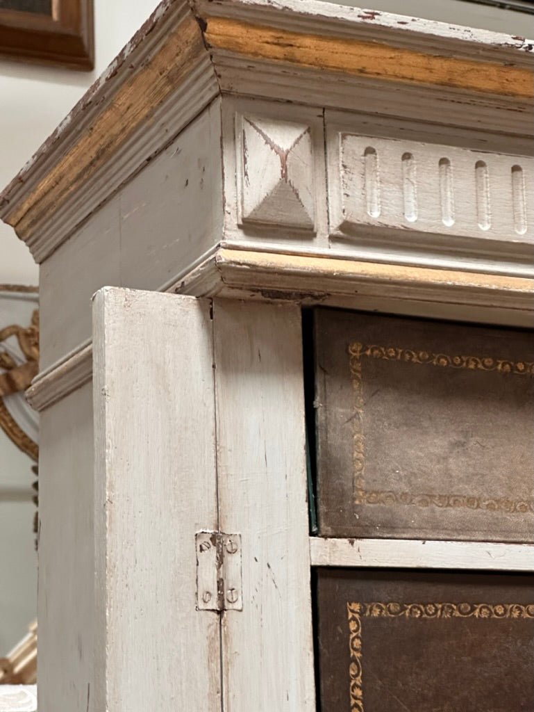 19th Century Cartonnier file cabinet with tooled leather drawers - Helen Storey Antiques