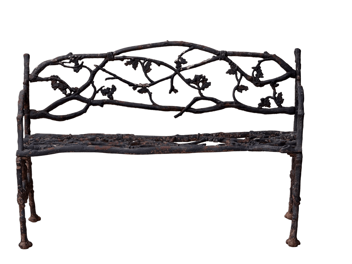 19th Century Cast iron Twig Garden Bench - Helen Storey Antiques