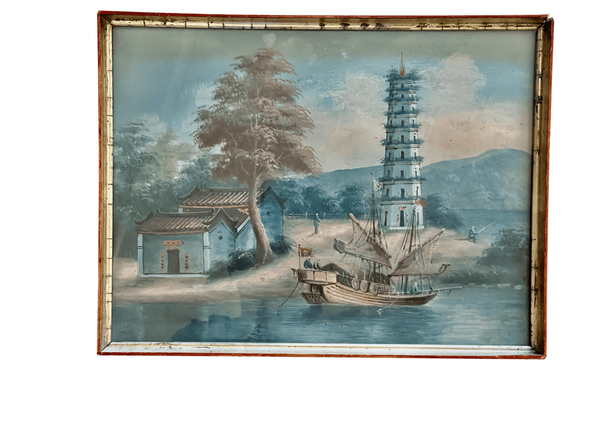 19th Century Framed Chinese Export Painting - Helen Storey Antiques