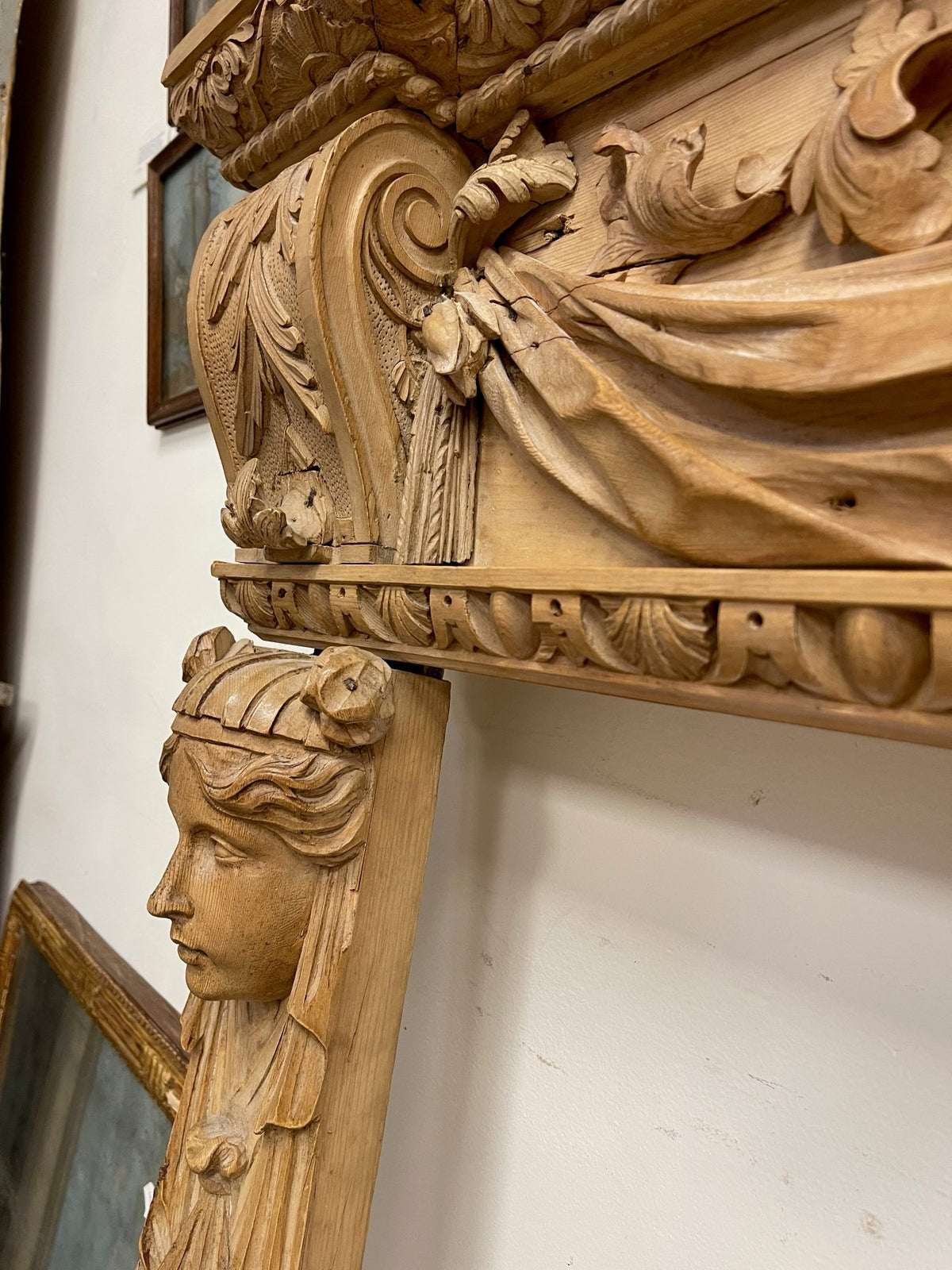 19TH CENTURY FRENCH CLASSICAL CARVED MANTEL - Helen Storey Antiques