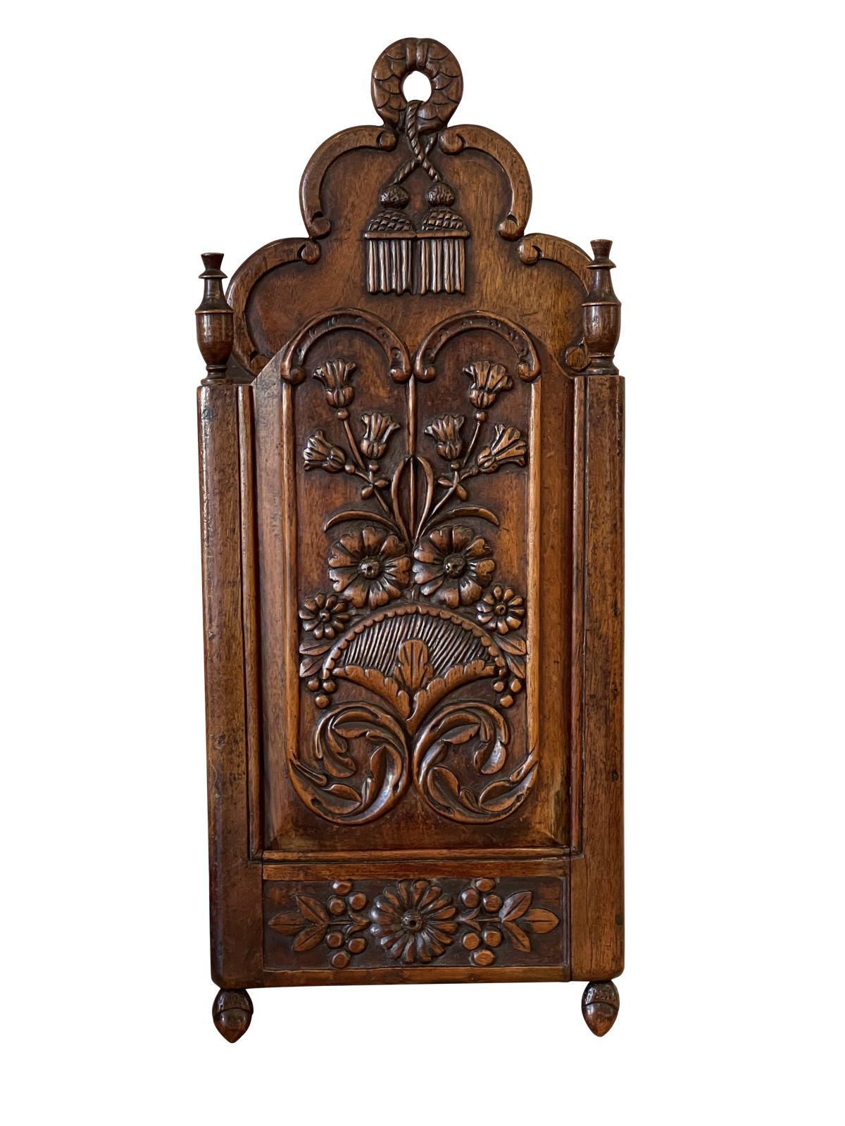 19th Century French Provincial Fariniere Walnut Flour Box - Helen Storey Antiques