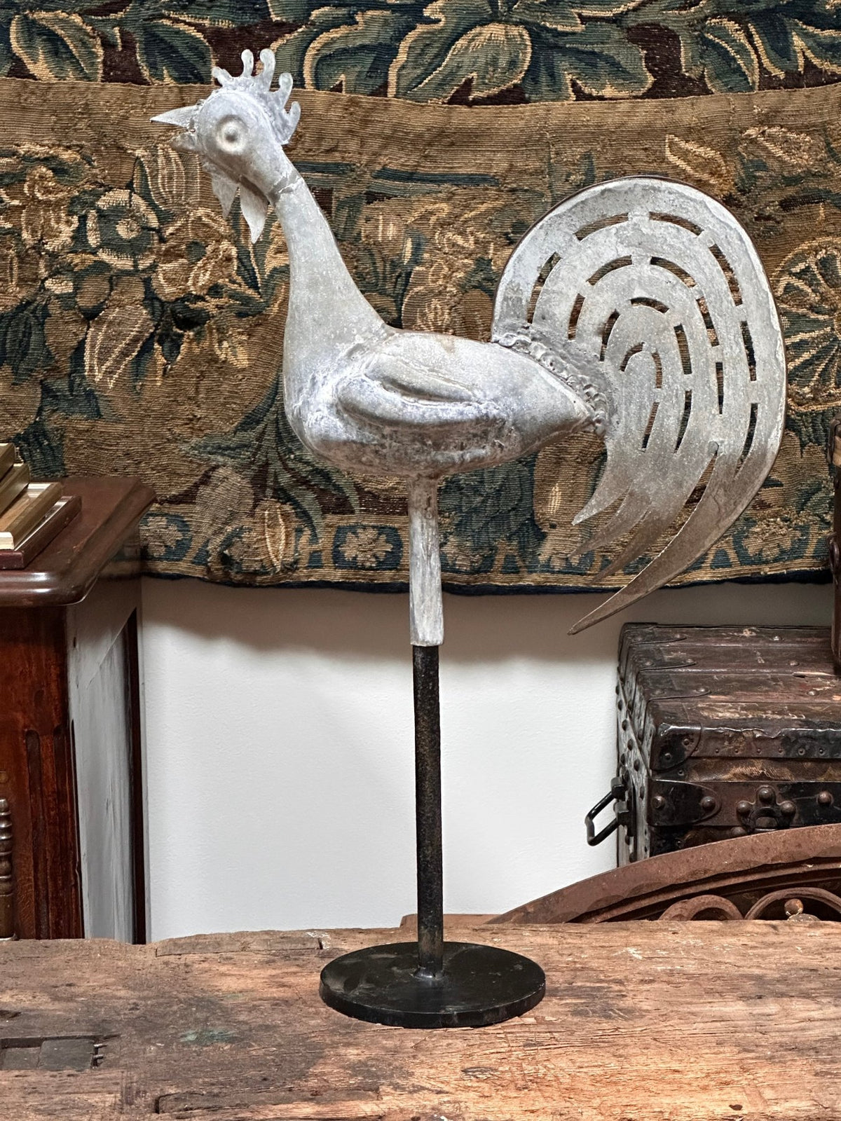 19th Century French Provincial Zinc Rooster - Helen Storey Antiques