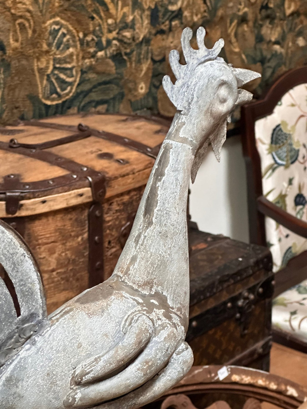 19th Century French Provincial Zinc Rooster - Helen Storey Antiques