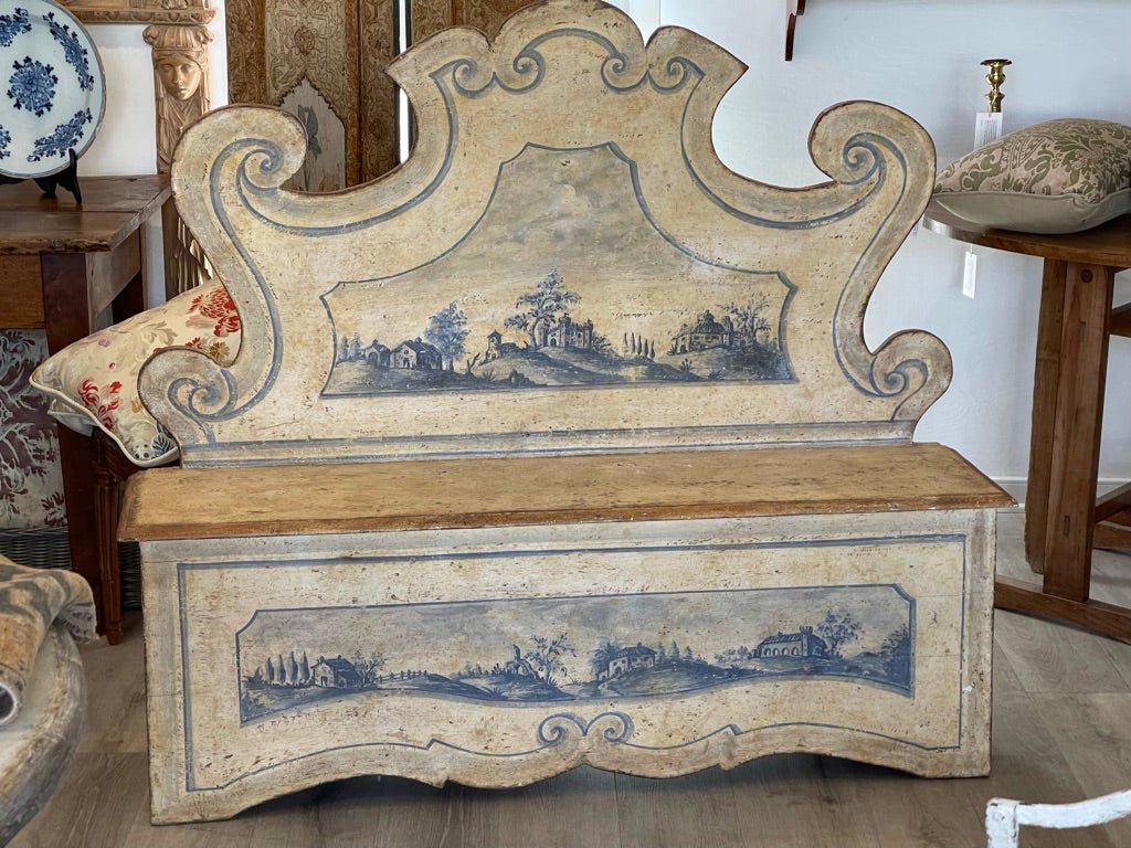 19th Century Italian Baroque Style Tuscan Hall Bench - Helen Storey Antiques