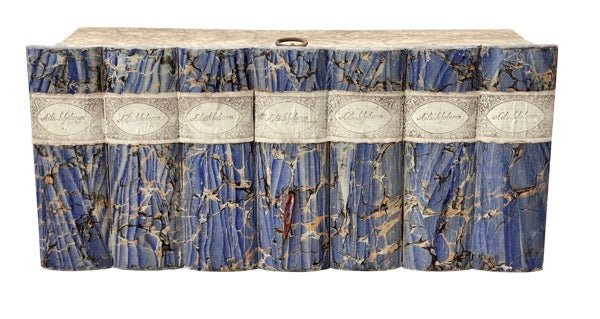 19th Century Italian Blue Faux Book Box - Helen Storey Antiques