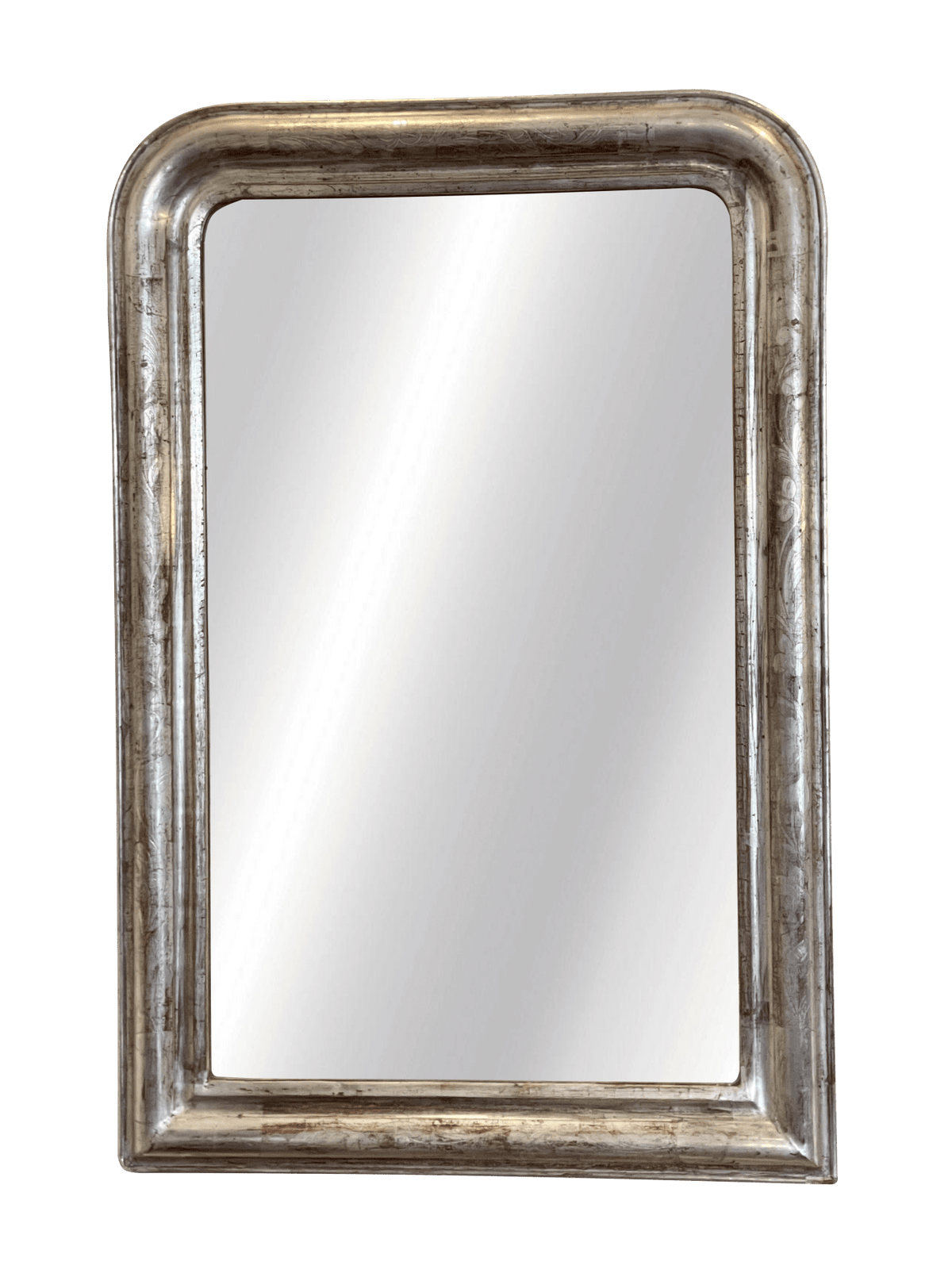 19th Century Louis Philippe Gilded Silver Leafed Mirror - Helen Storey Antiques