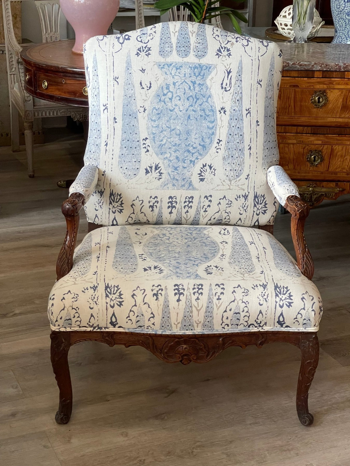 19TH CENTURY LOUIS XV FRENCH BEECHWOOD FAUTEUIL - Helen Storey Antiques