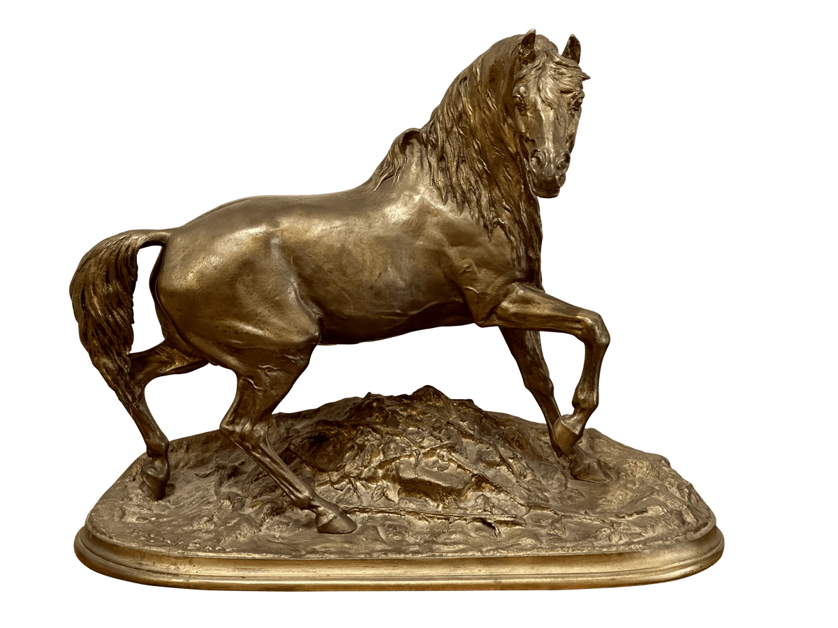 19th Century Sculpture in Gilt Bronze by Pierre Jules Mene - Helen Storey Antiques