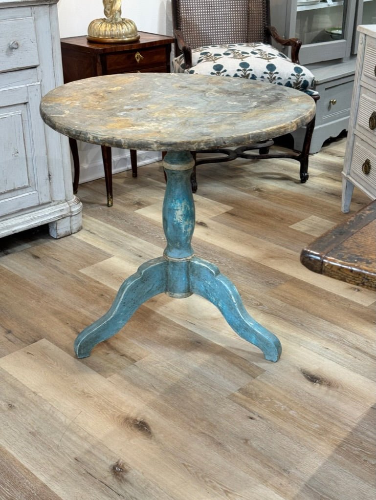 19th Century Swedish Neoclassical paint decorated Pedestal Table - Helen Storey Antiques