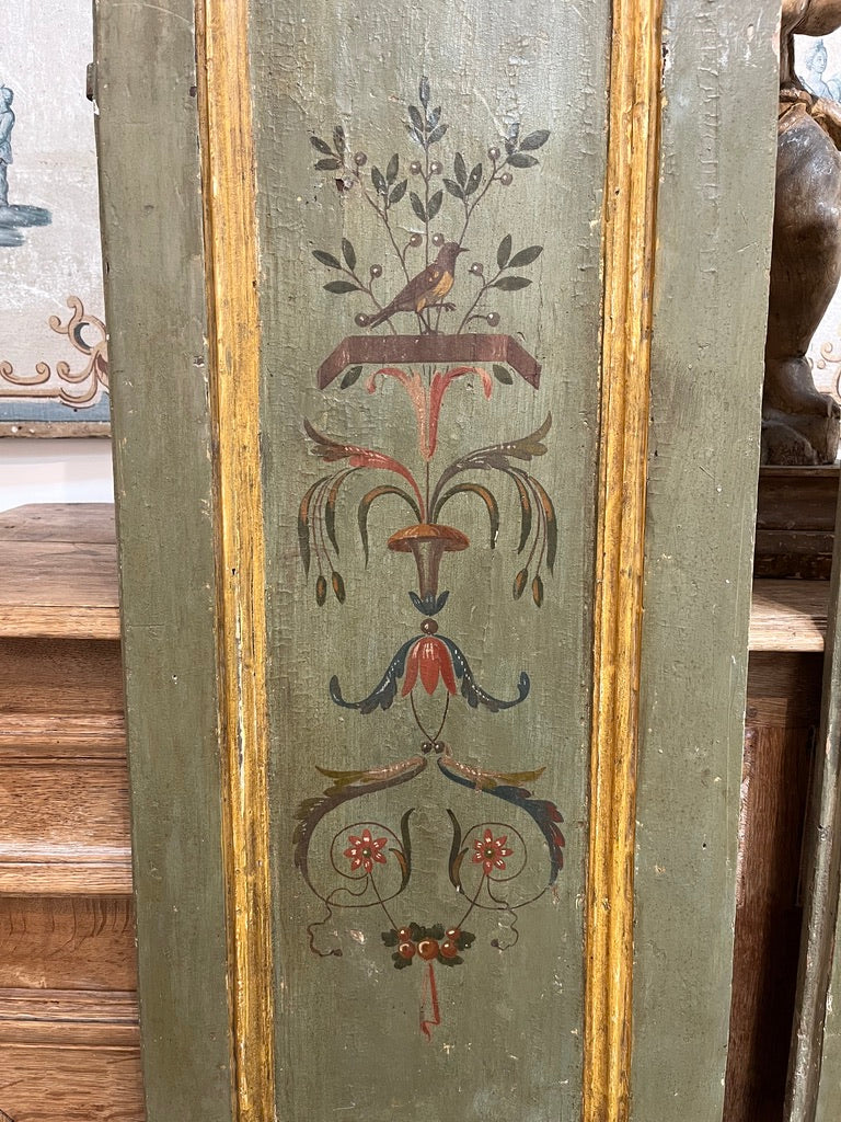 Pair French Beaux Arts Painted Wood Doors
