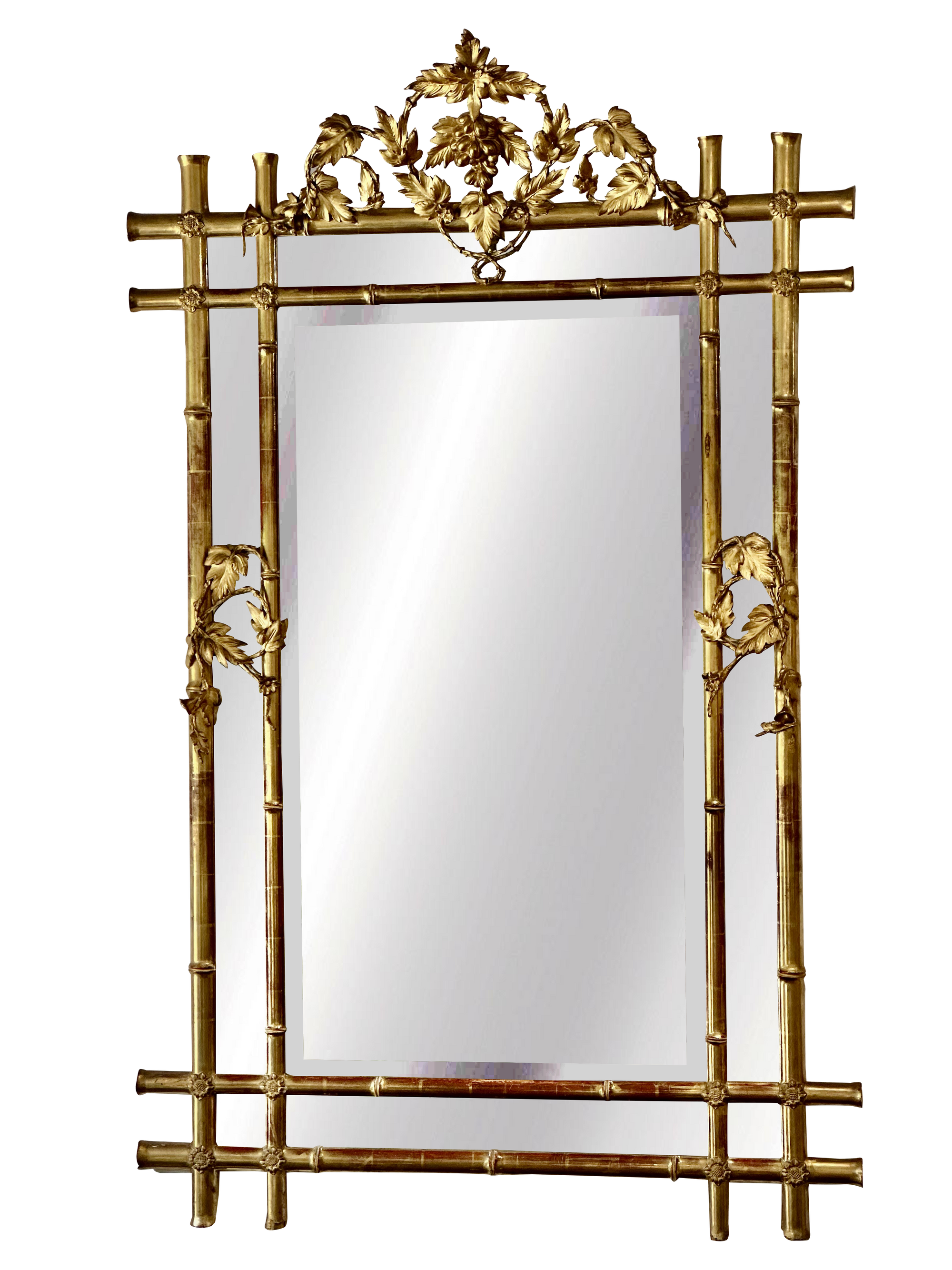 Extraordinary French Louis Philippe Giltwood Looking Glass, c. 1840
