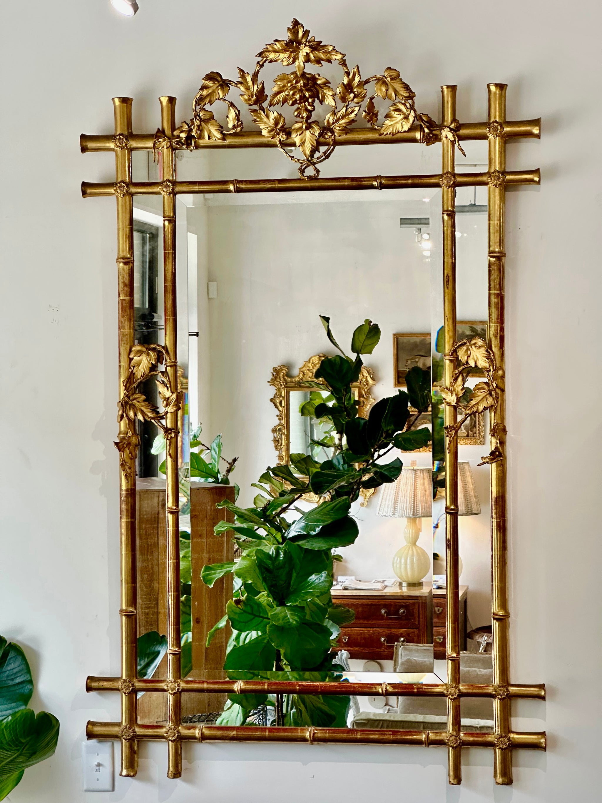 Extraordinary French Louis Philippe Giltwood Looking Glass, c