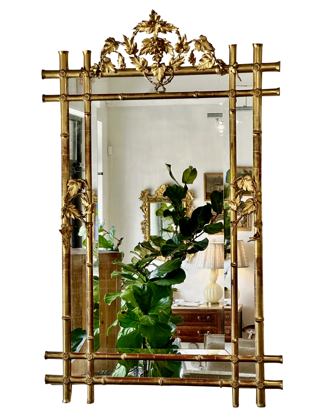 Extraordinary French Louis Philippe Giltwood Looking Glass, c. 1840