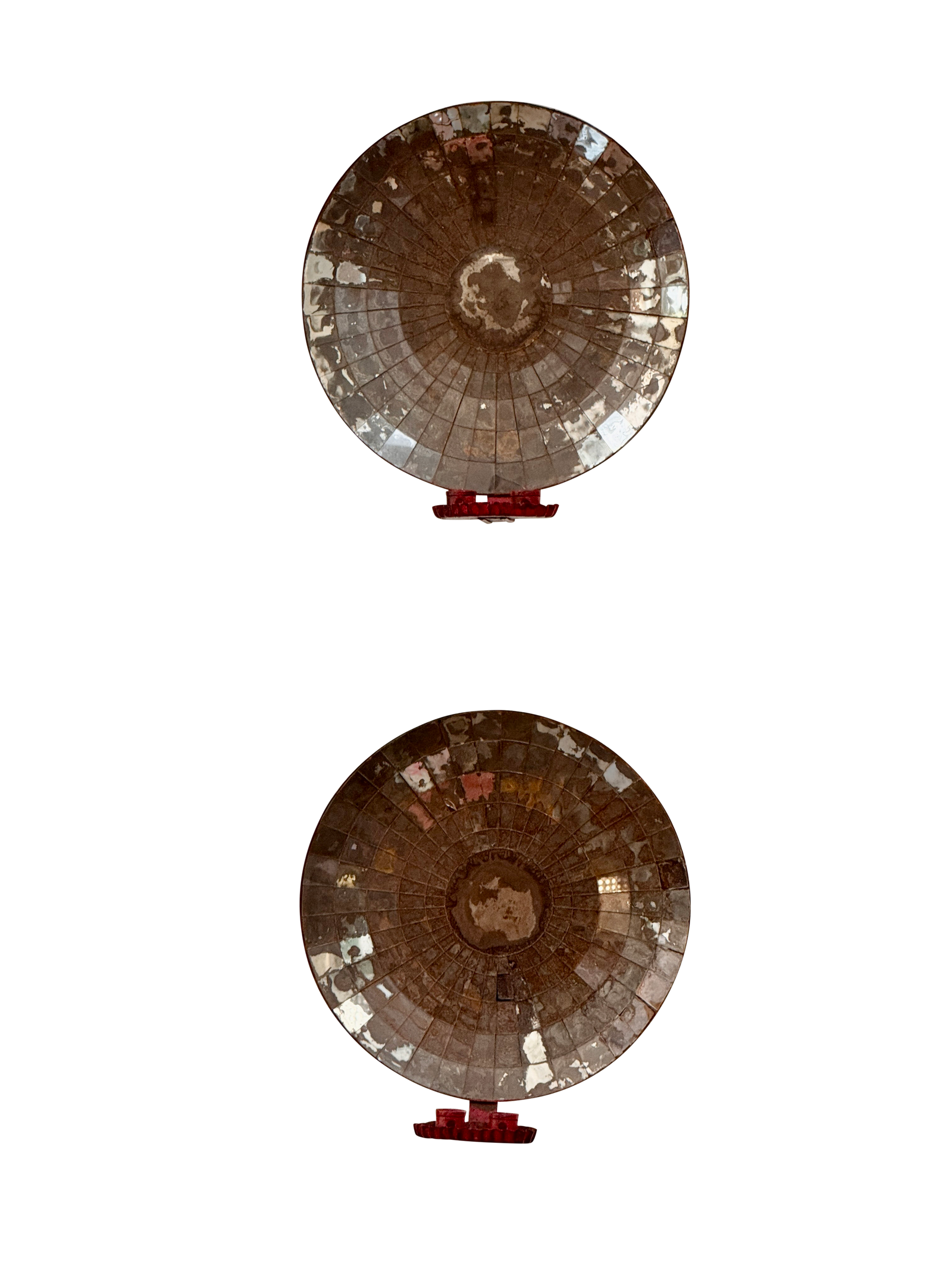 Striking pair of late 19th-century mirrored wall sconces