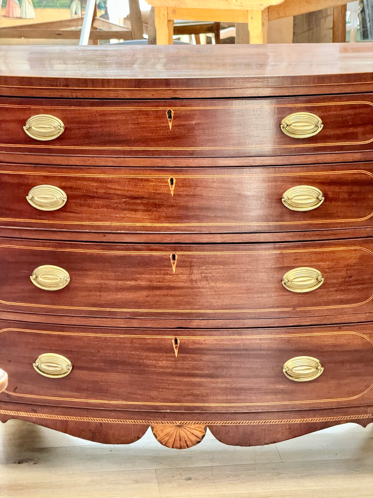 Fine American Federal Baltimore Bow-front Chest of Drawers, c. 1800