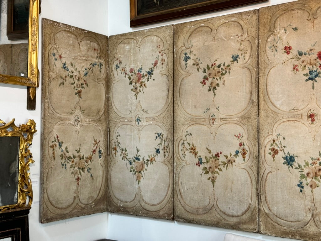 French 18th Century Chateau Screen, 8 Panels
