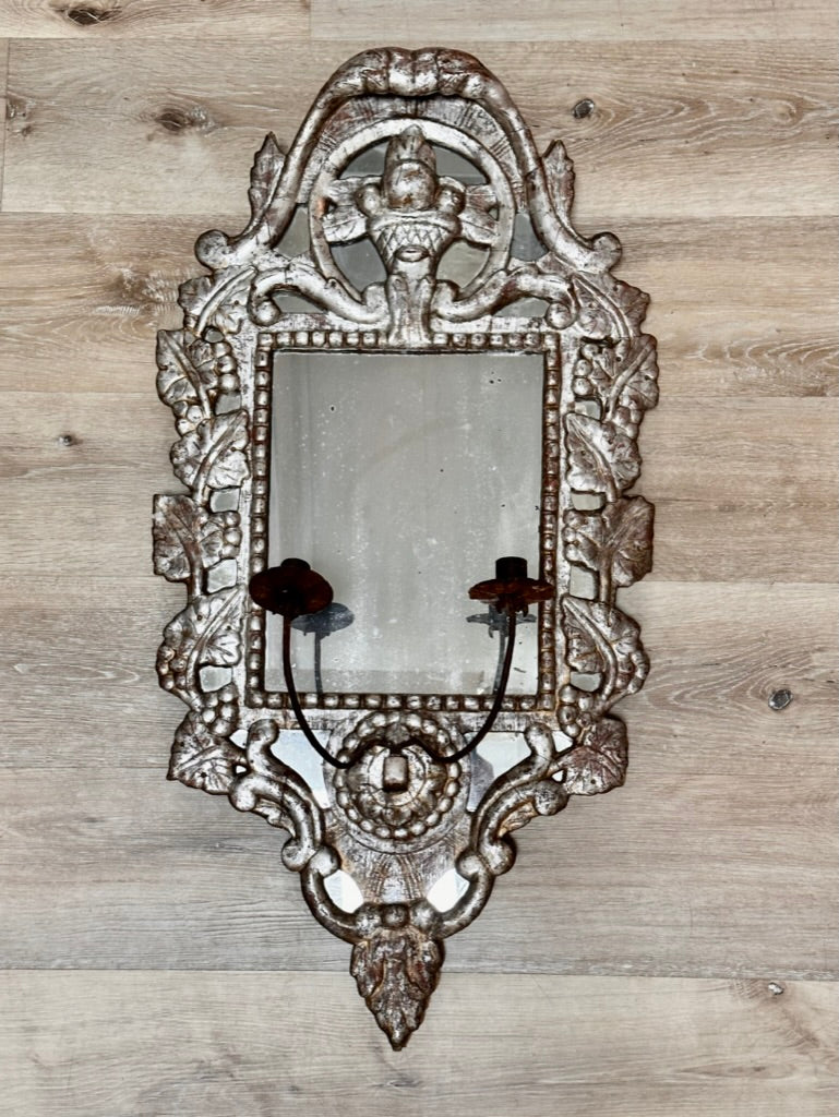 18th Century Silver-Gilt French Regence Mirror with Candleholders