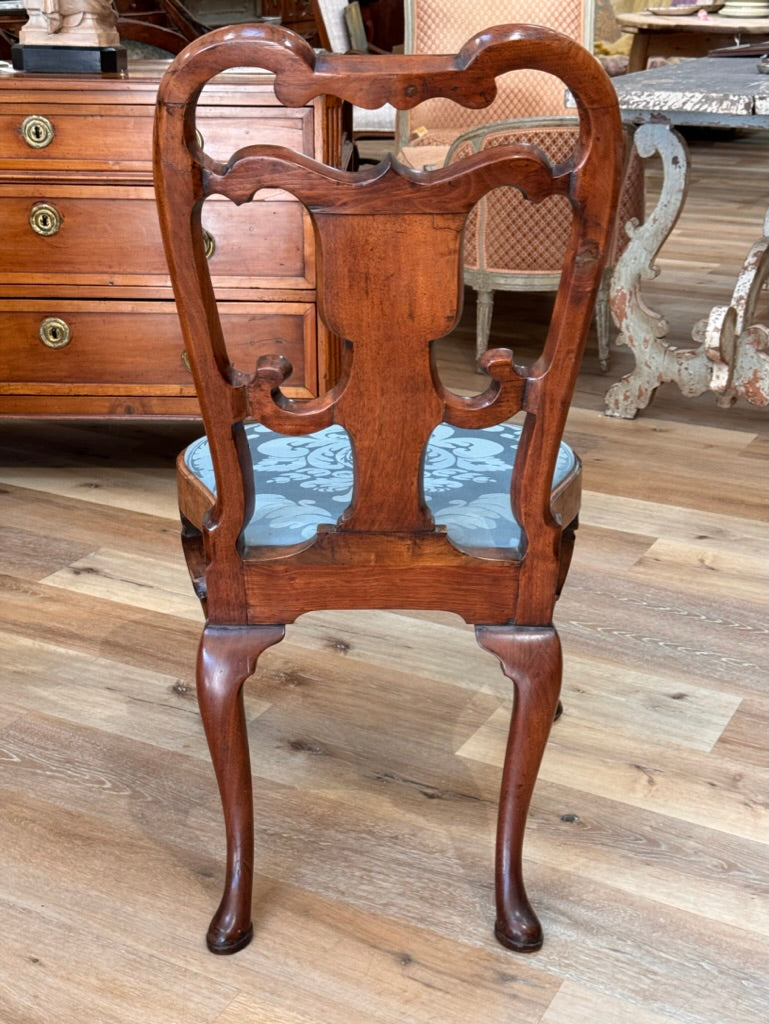 Set of Six George I Burlwood Veneered and Carved Dining Chairs
