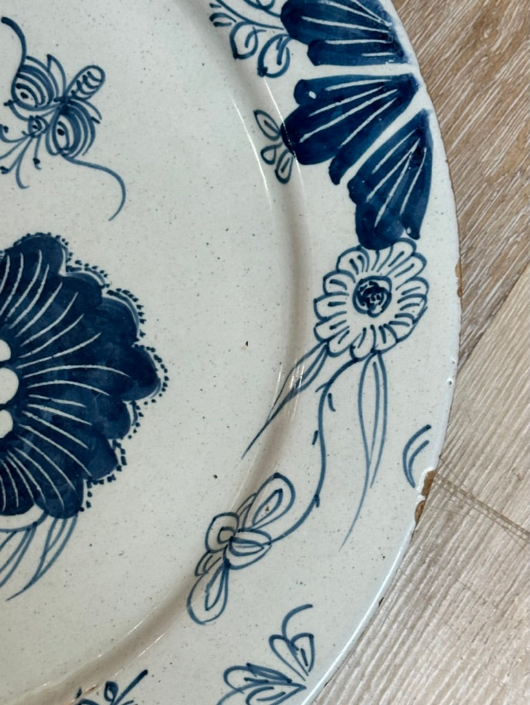 Striking English Blue and White Delft Charger