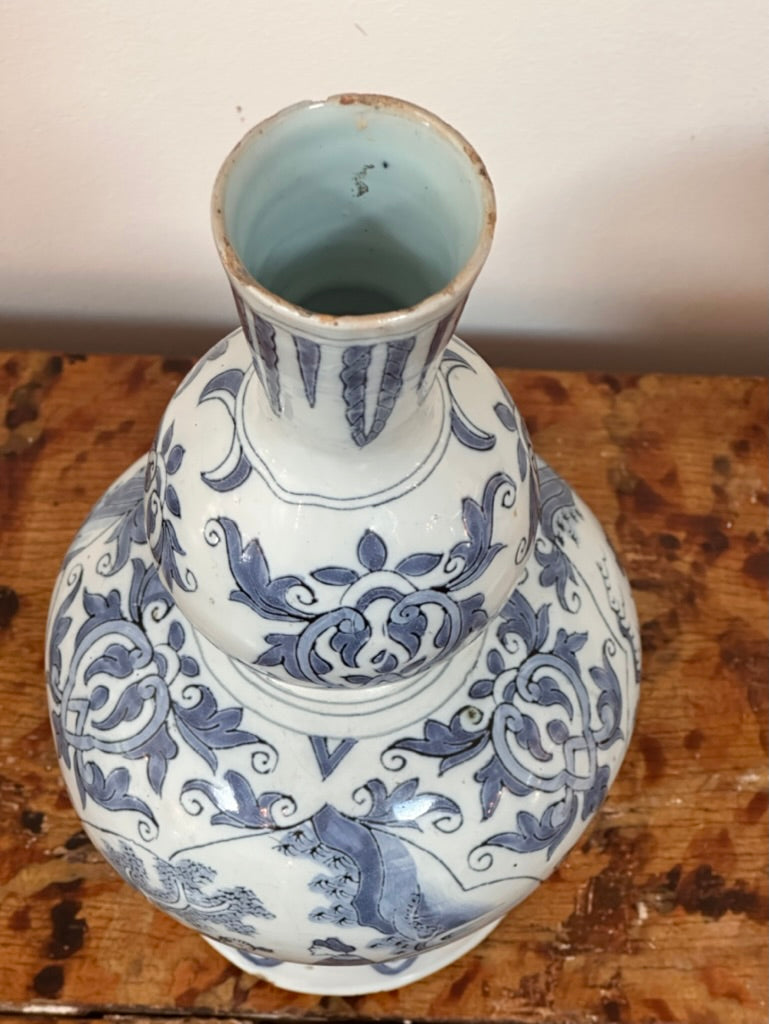 18th Century Dutch Delft Blue &amp; White Vase