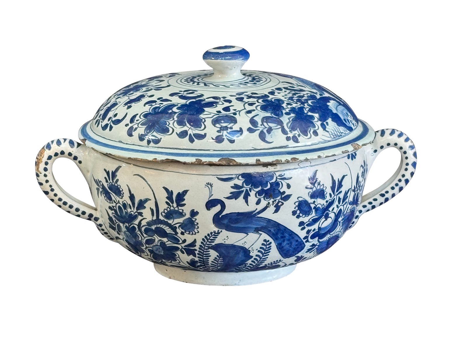 Dutch Delft  posset pot and cover, late 18th Century